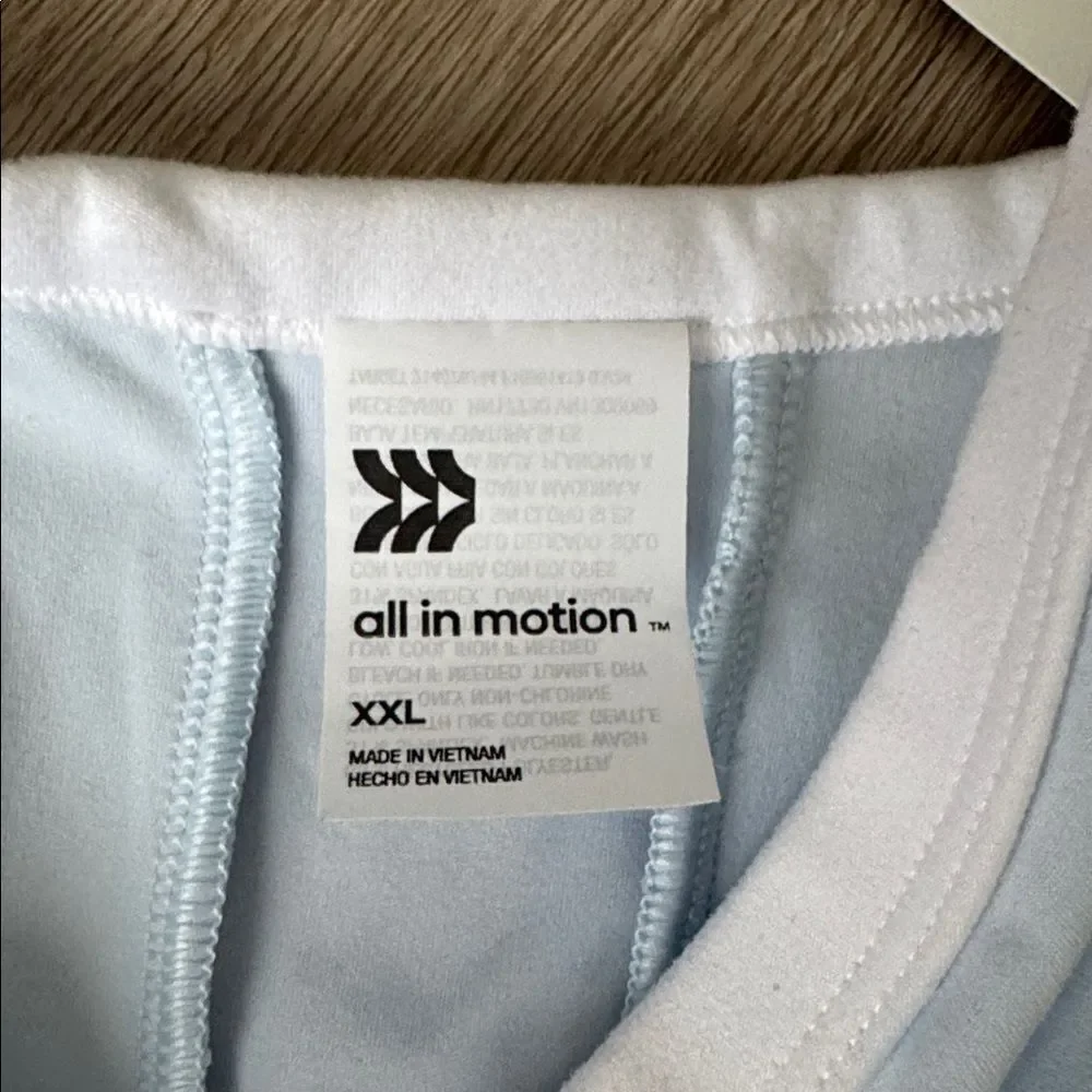 All in Motion Light Blue and White Tank Top XS, XL, XXL